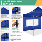 COBIZI 10x20 Heavy Duty Pop up Canopy Tent with 6 sidewalls Easy Up Commercial Outdoor Canopy Wedding Party Tents for Parties All Season Wind & Waterproof Gazebo with Roller Bag,Black(Frame Thickened)