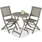 Best Choice Products 3-Piece Acacia Wood Bistro Set, Folding Patio Furniture w/ 2 Chairs, Table - Natural
