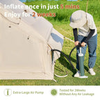 NAIZEA Tent for Camping with Pump - Air Glamping Tents, Easy Setup Blow up Tent, Waterproof Oxford Inflatable Tent, 4 - 6 Person Cabin Tent with Mesh & Chimney Window