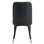 Contemporary Set of 4 Faux Leather Dining Chairs with Cushioned Backrests and Metal Legs – Ideal for Dining Rooms, Living Rooms, and Bedrooms