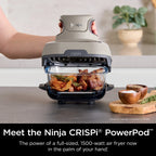 Ninja Crispi 4 - in - 1 Portable Glass Air Fryer Cooking System, 4 - Qt & 6 - Cup Containers, Cyberspace