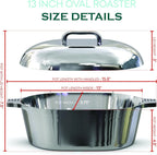 Cast Aluminum Dutch Oven - 8 Quart - Oval Dutch Oven Pot with Lid for Families and Parties - Lightweight Cajun Cookware with Ideal Heat Distribution - Oval Roaster Pan with Lid (13 Inch)
