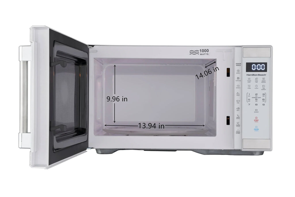 Hamilton Beach 1.1 Cu. Ft. Microwave Oven, Countertop, Black and Stainless Steel