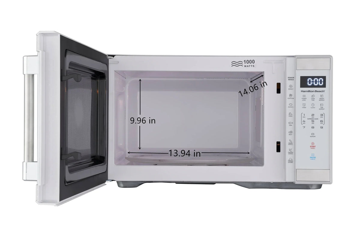 Hamilton Beach 1.1 Cu. Ft. Microwave Oven, Countertop, Black and Stainless Steel