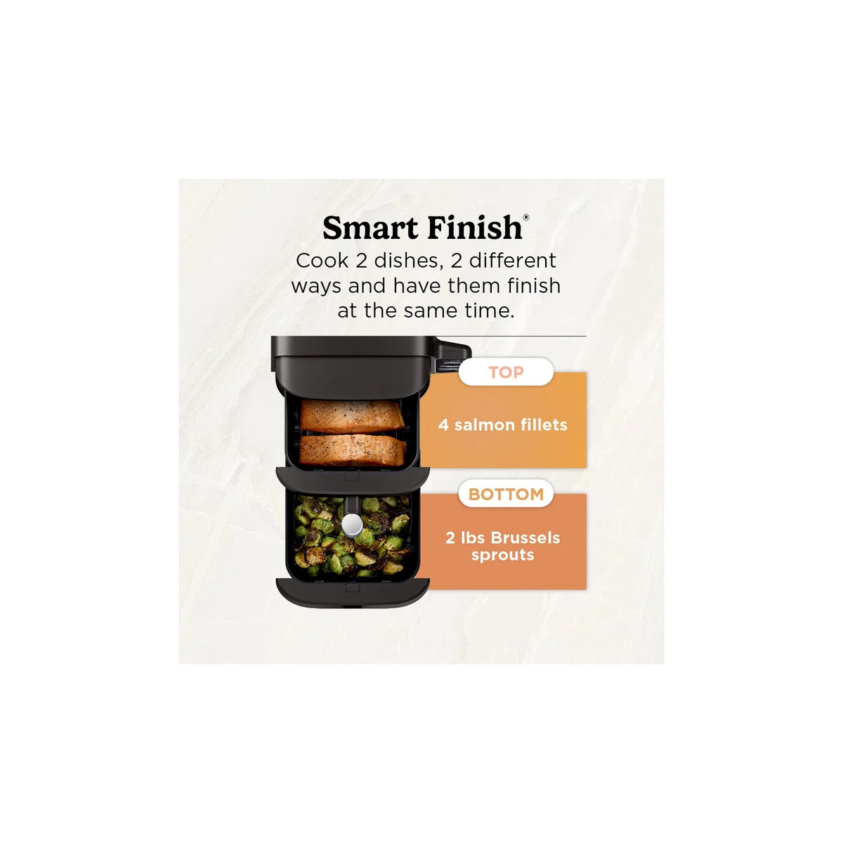 Ninja Doublestack XL 2 - Basket Air Fryer, Doublestack Technology Cooks 4 Foods at Once, Space Saving Design, 10 QT, 4 - in - 1, Smart Finish & Match Cook, SL400