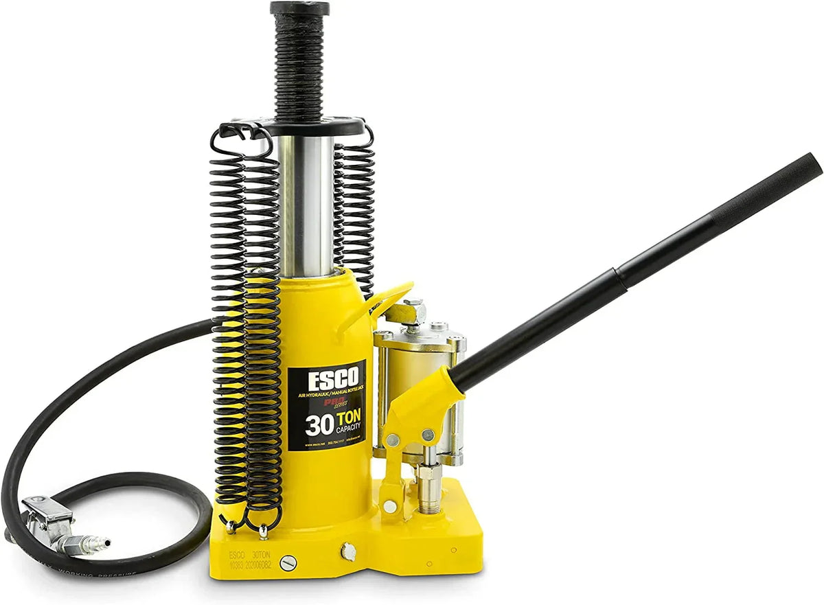 ESCO 30 Ton Pro Series Air Hydraulic Bottle Jack – Heavy Duty Lifting for Automotive and Industrial Use