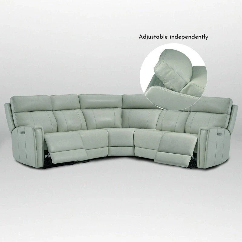 104" 3-Color Genuine Leather Power Reclining Sectional Sofa with Zero Gravity Feature, USB & USB-C Ports, and 2 Stationary Armless Chairs