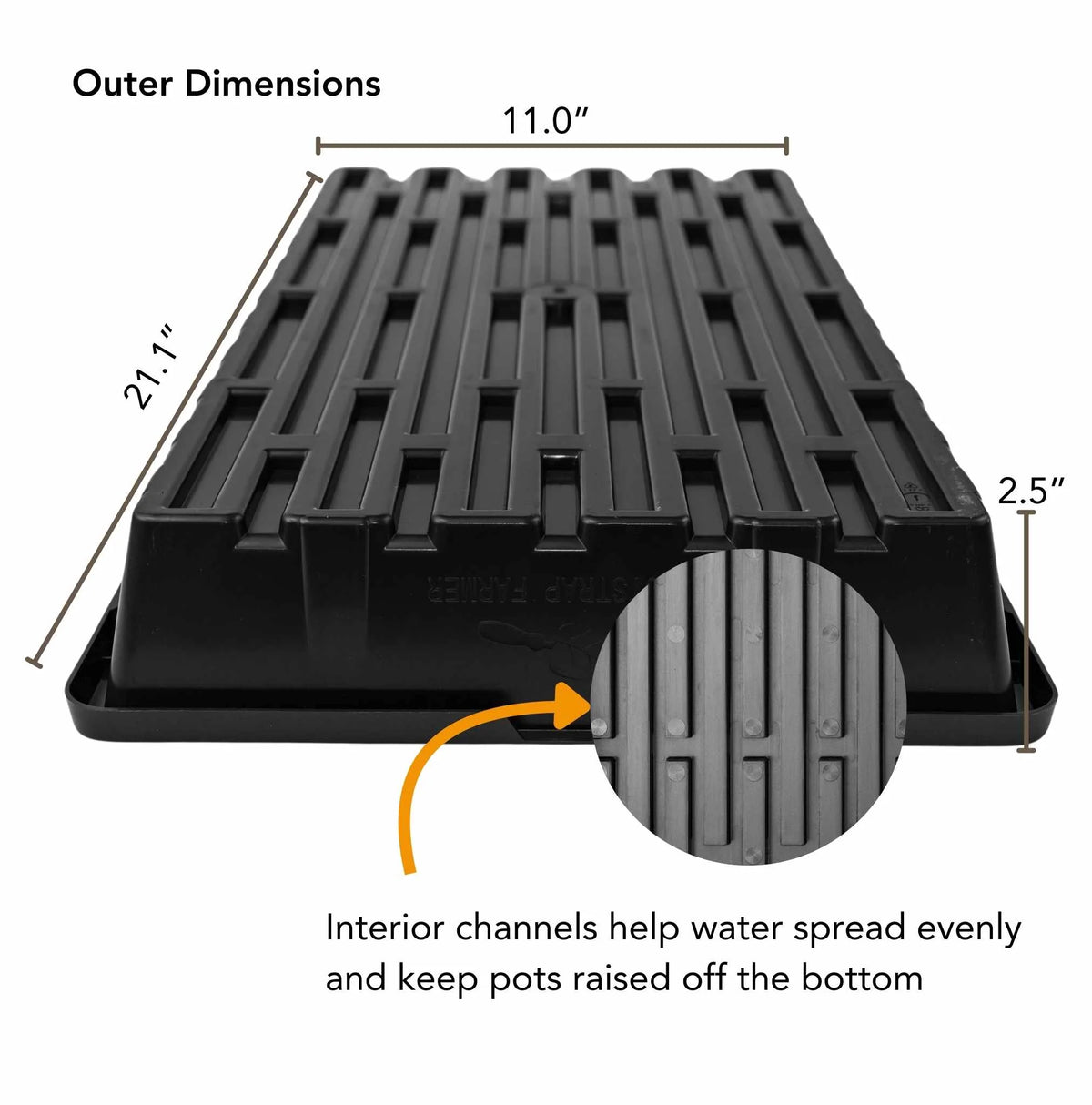 1020 Extra Strength Trays | 1 Tray / Black / No Holes