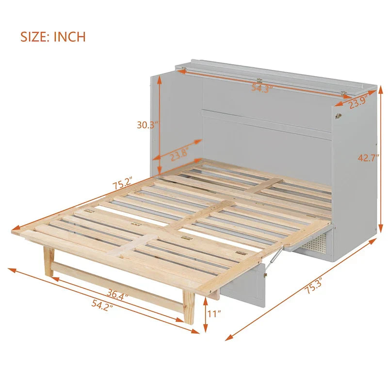 Nestfair Full-Size Murphy Bed with Spacious Drawers