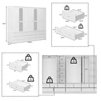 78.7H Combo Twin Wardrobe Set: Stylish and Functional Armoires for Your Closet