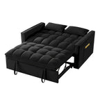 4-in-1 Pull-Out Sleeper Sofa Bed - Loveseat in Velvet -Convertible Couch Bed with Reclining Backrest,2 Side Pockets