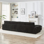 126W Large L-Shaped Corduroy Sofa with USB Charging Port