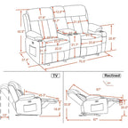 MCombo Faux Leather Electric Reclining Sofa with Heat and Massage - Models 6095/6075/6077
