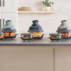 Ninja Crispi 4 - in - 1 Portable Glass Air Fryer Cooking System, 4 - Qt & 6 - Cup Containers, Cyberspace