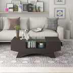 Angelic Contemporary Storage Coffee Table with Glass Insert by Furniture of America
