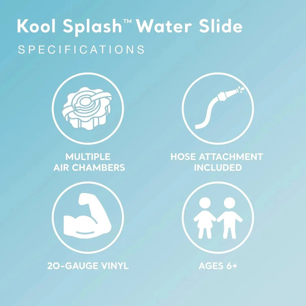 Intex Kool Splash Inflatable Water Slide Swimming Pool Play Center with Built in Sprayers for Kids and Adults, Ages 6 and Up, Blue