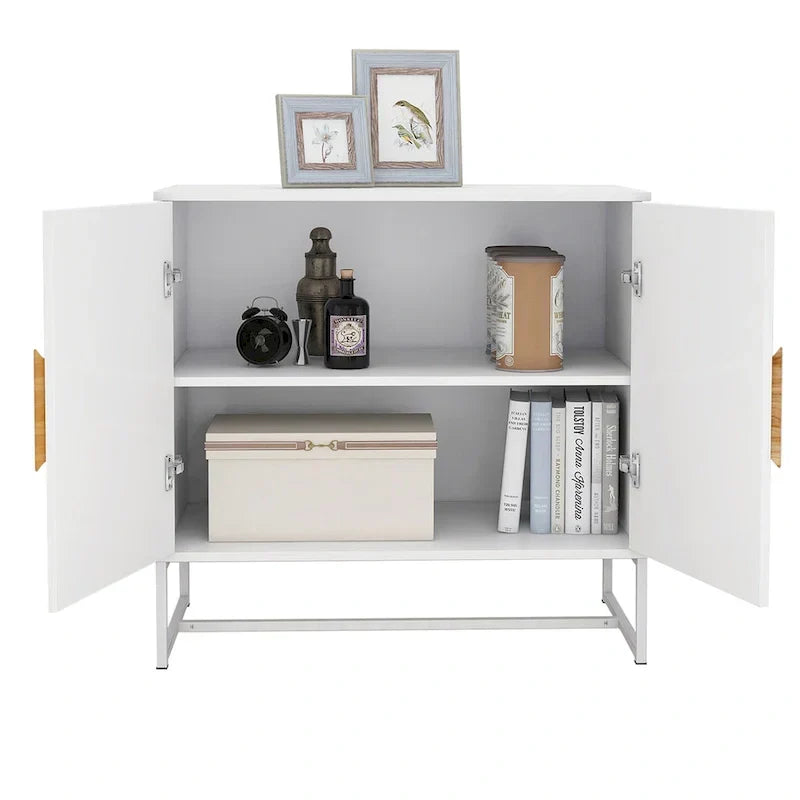 CUSchoice Solid Wood Square Handle 2-Door Sideboard