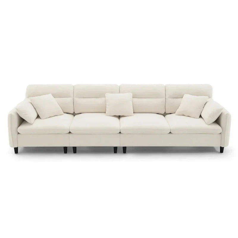 110-Inch L-Shaped 5-Seater Sectional Sofa with Removable Ottoman, Cloud Chenille Fabric, and 5 Cushions