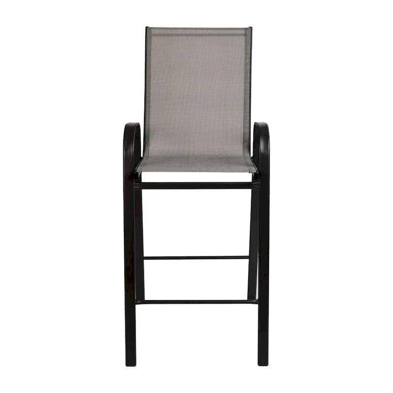 Set of 4 Outdoor Barstools with Flexible Comfort Material - Patio Seating