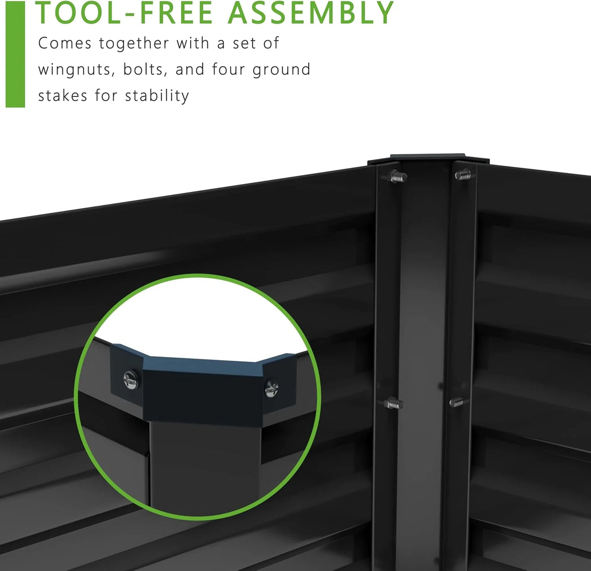 2PCS 12x4x1ft Galvanized Raised Garden Bed Kit, Vegetable Boxes - Rectangle Metal Flower Box, Large Planter Raised Beds Outdoor Garden for Planting, Fruit, Herb - Black