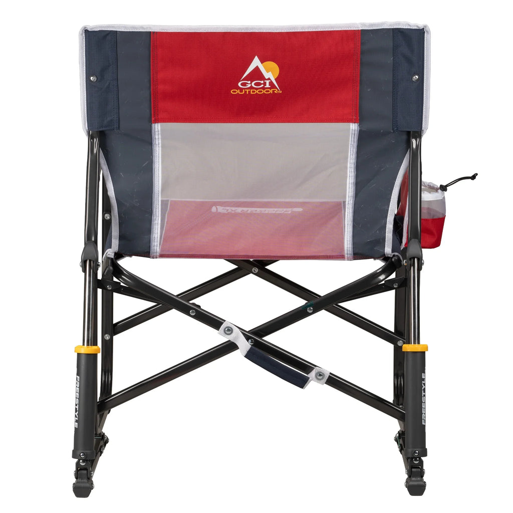 GCI Outdoor Freestyle Rocker XL Oversized Foldable Rocking Camp Chair, Pewter
