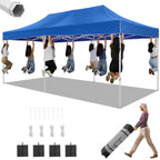 HOTEEL 10x15 Heavy Duty Canopy Tent ,Pop up Canopy for Parties Wedding,Commercial Easy up Gazebo with Roller Bag,UV 50+ &,White