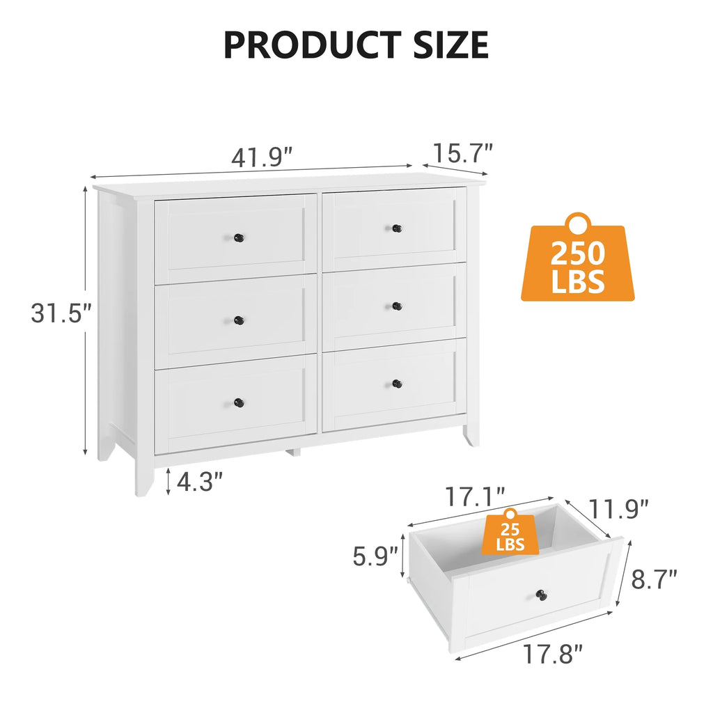 Homhougo Dresser for Bedroom Black with 5 Drawers, Tall Wood Organizer Storage Cabinet with Round Handle, Drawer Dresser for Closet, Living Room, Hallway, Nursery, Kids Bedroom