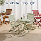 Best Choice Products 3-Piece Acacia Wood Bistro Set, Folding Patio Furniture w/ 2 Chairs, Table - Natural
