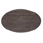 Contemporary Gauntlet Gray Oval Coffee Table