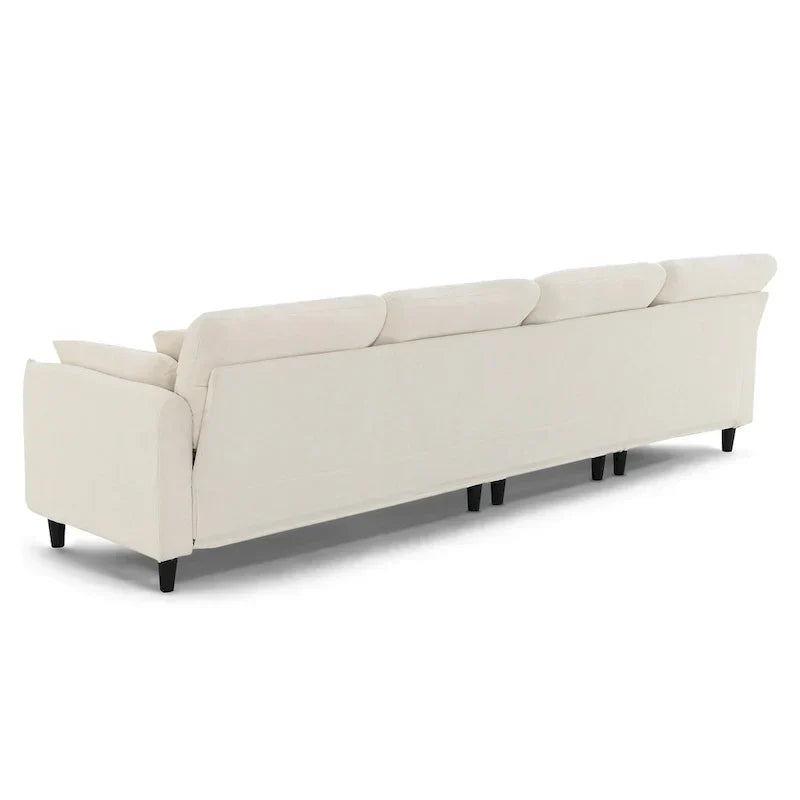 110-Inch L-Shaped 5-Seater Sectional Sofa with Removable Ottoman, Cloud Chenille Fabric, and 5 Cushions