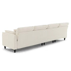110-Inch L-Shaped 5-Seater Sectional Sofa with Removable Ottoman, Cloud Chenille Fabric, and 5 Cushions