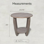 COZAYH Set of 2 Rustic Farmhouse End Tables with Storage Shelf - Vintage Grey French Country Accent Side Tables