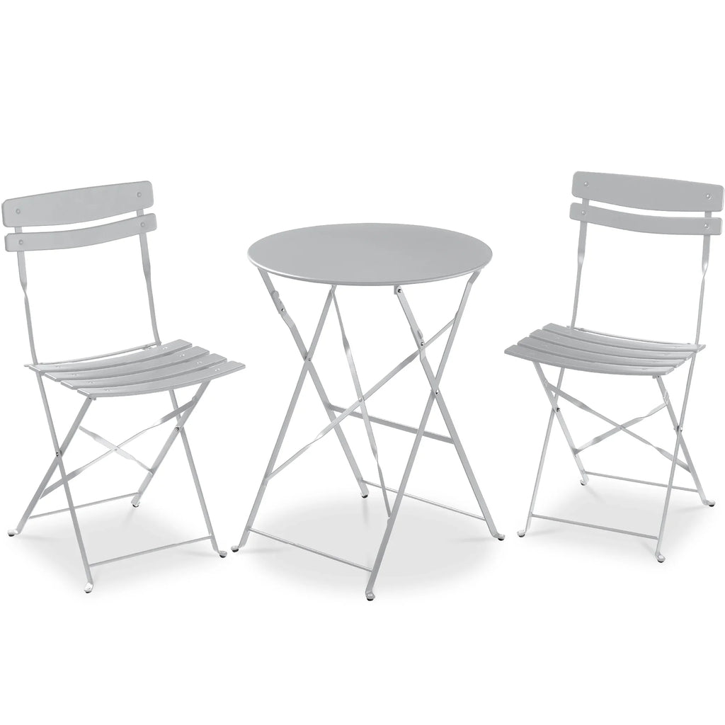 Best Choice Products 3-Piece Small Bistro Set, Folding Patio Furniture Set of 2 Chairs and Table - Black