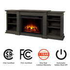 Real Flame Eliot 81" Grand Antique Grey TV Stand with Electric Fireplace