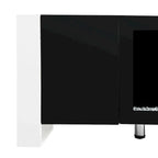 Contemporary Black 68.1" TV Stand with Fireplace and 2 Spacious Cabinets for TVs Up to 78"