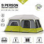 Core 9-Person Instant Cabin Tent, 14'x9', Green