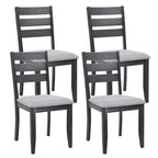 Set of 4 Slat Back Wooden Dining Chairs