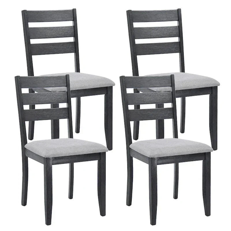 Set of 4 Slat Back Wooden Dining Chairs