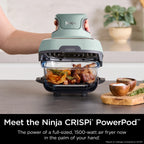Ninja Crispi 4 - in - 1 Portable Glass Air Fryer Cooking System, 4 - Qt & 6 - Cup Containers, Cyberspace