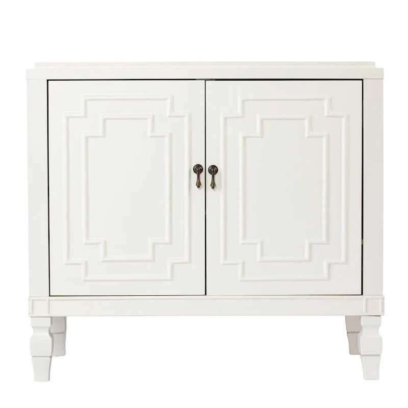 SEI Furniture Taborley Antique White Double-Door Accent Cabinet" can be rewritten as:"SEI Furniture Taborley Antique White Double-Door Accent Storage Cabinet