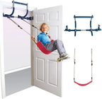6 Piece Indoor Doorway Gym Set for Kids – Indoor Swing for Kids Includes Kids Swing Chair, Rings, Hanging Trapeze, Ladder, Swinging Rope & Pullup Bar