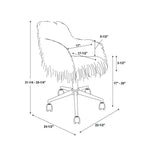 Amber Off-White Faux Fur Executive Chair