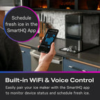 Countertop Nugget Ice Maker with Side Tank | Ice Machine with WiFi Connectivity | Smart Home Kitchen Essentials | Stainless Steel