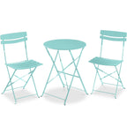 Best Choice Products 3-Piece Small Bistro Set, Folding Patio Furniture Set of 2 Chairs and Table - Black