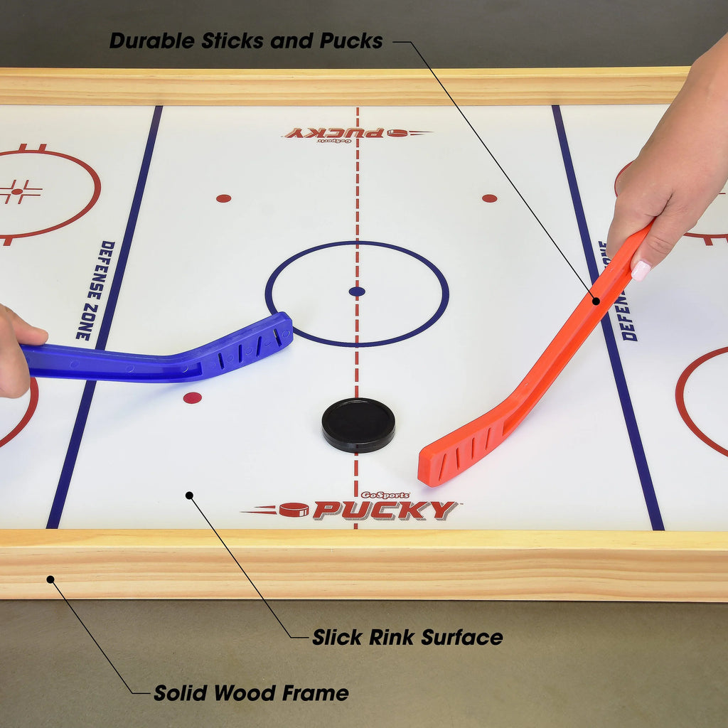 Ice Pucky Wooden Tabletop Hockey Game