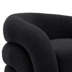 360 Swivel Accent Chair for Living Room, Boucle Barrel Armchair Single Sofa Chair Reading Chair, Sage Green
