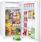 Upstreman 3.2 Cu.Ft Mini Fridge with Freezer, Single Door Mini Fridge, Dorm Fridge, Adjustable Thermostat, Mini Refrigerator for Bedroom, Office, Dorm, Black-BR321