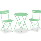 Best Choice Products 3-Piece Small Bistro Set, Folding Patio Furniture Set of 2 Chairs and Table - Black