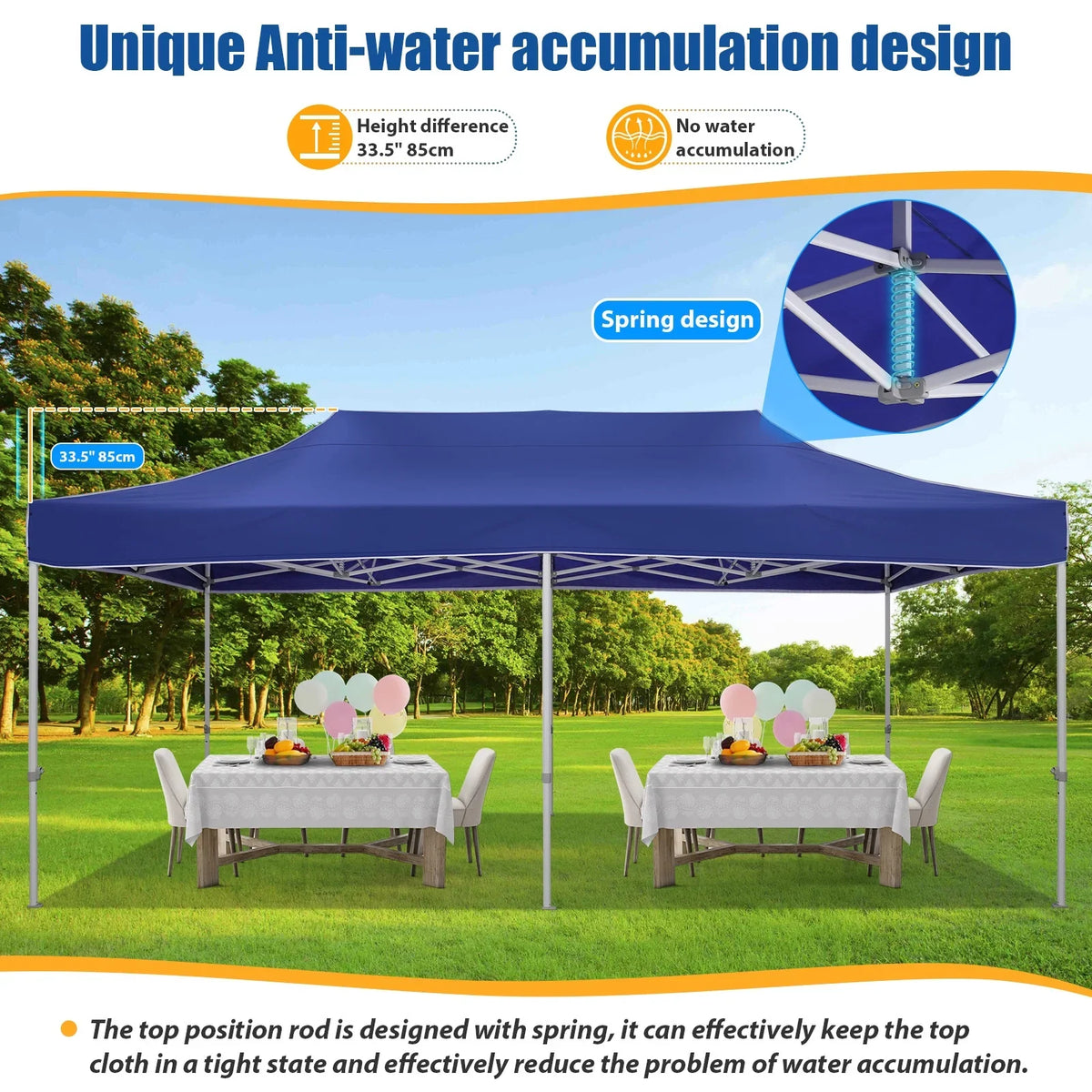HOTEEL 10x15 Heavy Duty Canopy Tent ,Pop up Canopy for Parties Wedding,Commercial Easy up Gazebo with Roller Bag,UV 50+ &,White