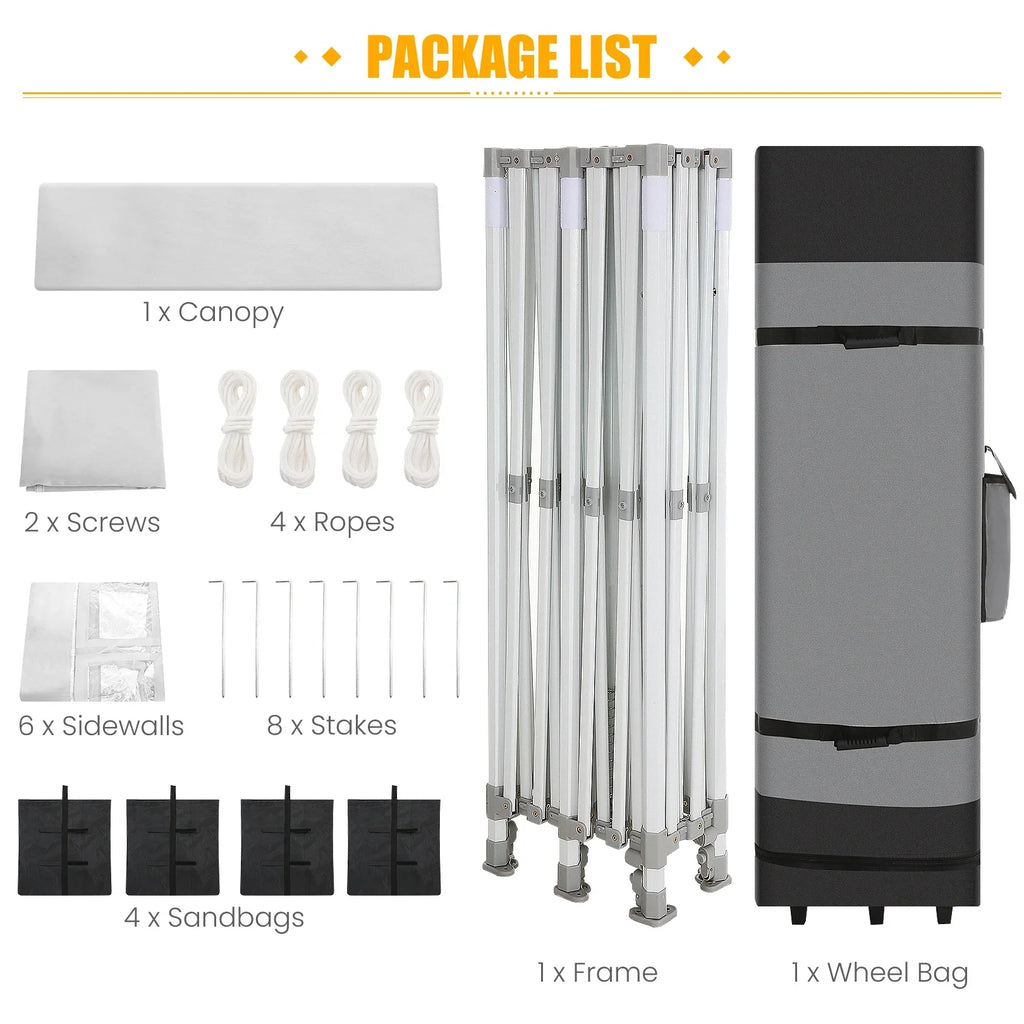 Hoteel 10x15 Heavy Duty Canopy Tent with 4 Sidewalls,Pop up Canopy for Parties Wedding,Commercial Easy up Gazebo with Roller Bag,UV 50+ &,Black